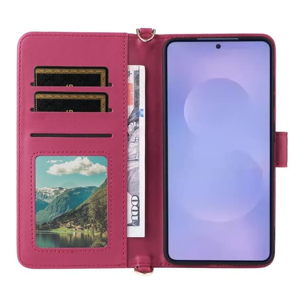 Samsung Galaxy S26 / S26 Pro Plånboksfodral Konstläder Ställ - Rosa