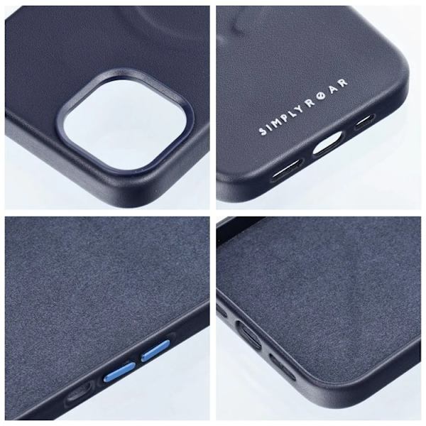 iPhone 15 Plus Mobilskal Magsafe Läder Roar - Blå