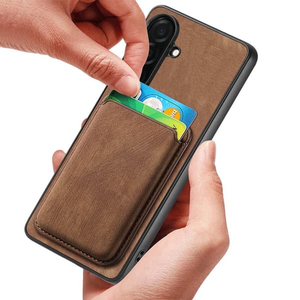 Mobilskal för Samsung Galaxy S26 Plus Magnetiskt Konstläder + TPU - Brun