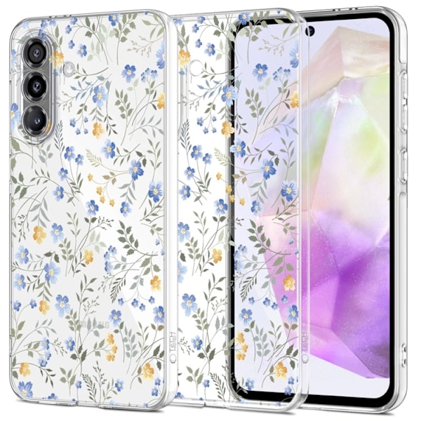 Tech-Protect Mobilskal För Galaxy A57 5G Flexair - Spring Flowers Transparent