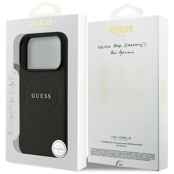 Guess Mobilskal till iPhone 17 Pro MagSafe Grained Ring - Svart Svart