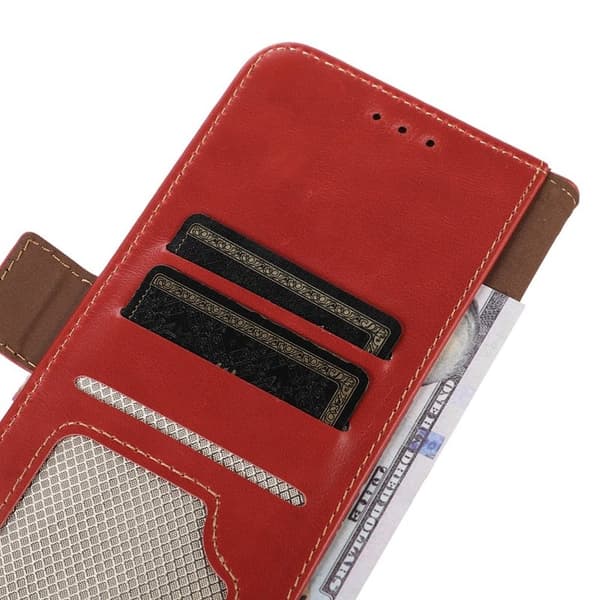 Samsung Galaxy S26 Ultra Plånboksfodral RFID Skydd Äkta Läder - Röd