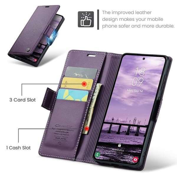 CASEME Galaxy S26 Ultra Plånboksfodral RFID Blocking Lila