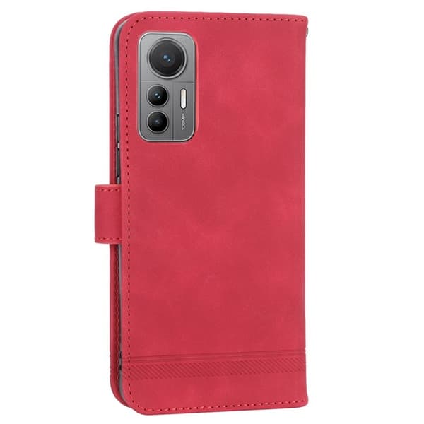 DIERFENG DF-03 Xiaomi 12 Lite 5G Plånboksfodral Konstläder - Röd