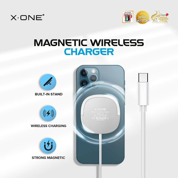 X-One MagSafe Trådlös Laddare - Vit Vit