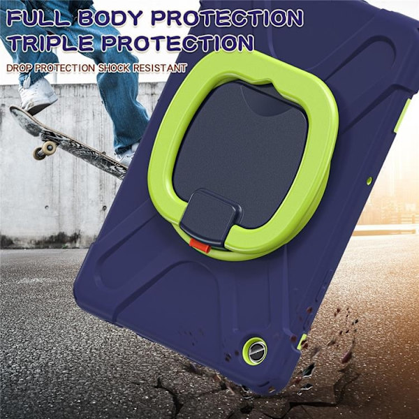 Mobilskal till Galaxy Tab A9 Plus Kickstand Handle Grip - Blå / Gulgrön Blå