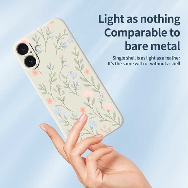 Mobilskal till iPhone 17 Rosa Blue Flowers Pattern TPU - Grön Grön