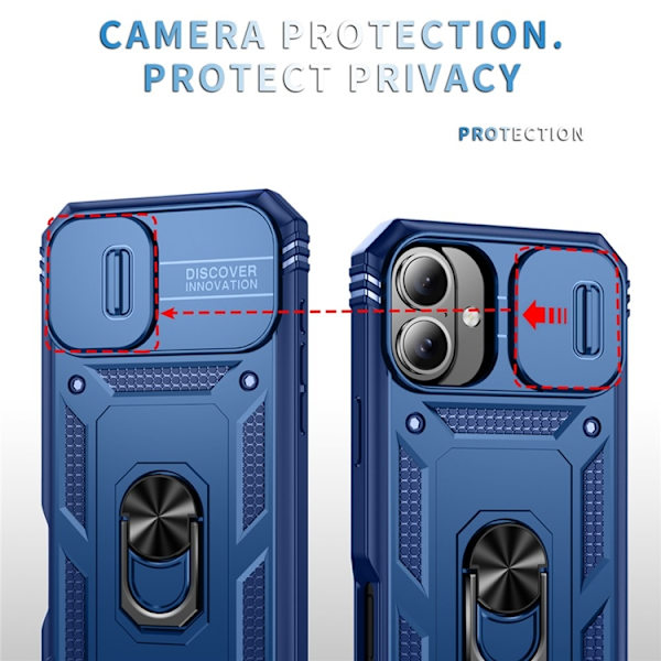 Mobilskal till iPhone 17 Slide Camshield Kickstand - Blå Blå