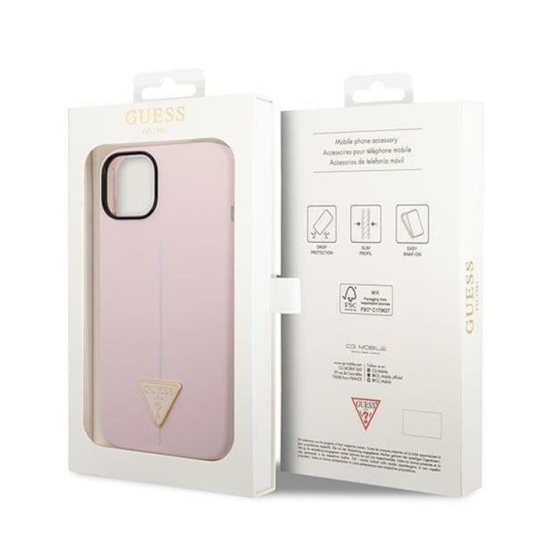 GUESS iPhone 14 Plus Cover Silicone Triangle - Lilla Lila