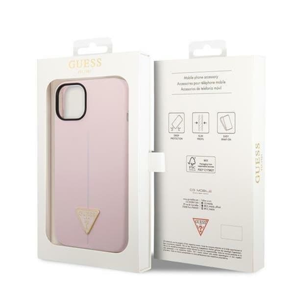 GUESS iPhone 14 Plus -kuori Silicone Triangle - Lila Lila