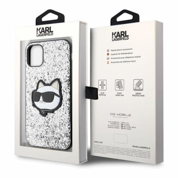 Karl Lagerfeld iPhone 11/XR -mobiilikotelo Glitter Choupette Patch