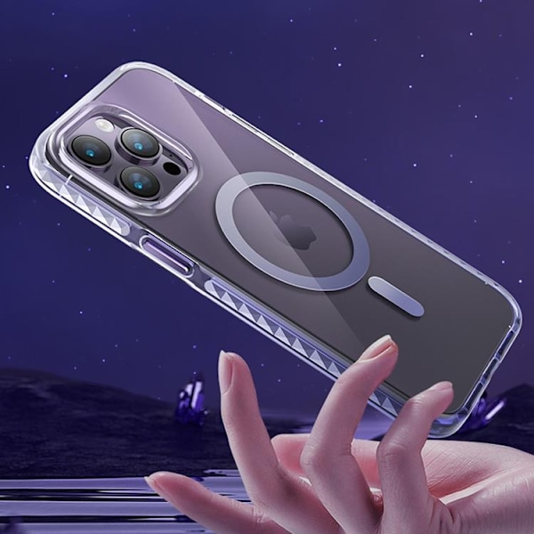 Kingxbar iPhone 14 Plus Skal Magsafe PQY Ice Crystal - Lila