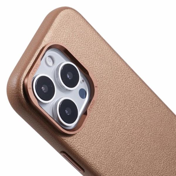 X-LEVEL Mobilskal till iPhone 16 Pro Max PU Läder Guld