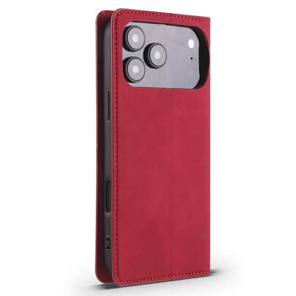 FORWENW iPhone 17 Pro Plånboksfodral Konstläder - Röd