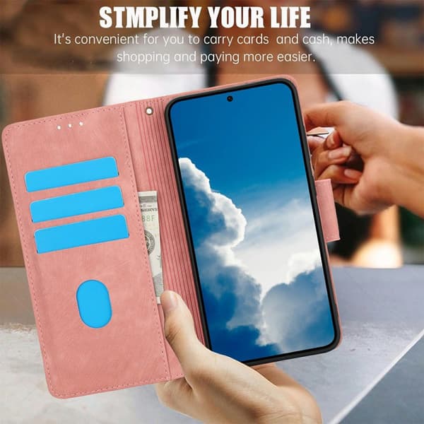 Plånboksfodral för Samsung Galaxy S26 Plus Konstläder - Rosa