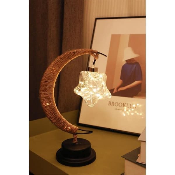 Bordlampe Ved Sengen Twirl Star Art Deco (Model 3) EID Brun