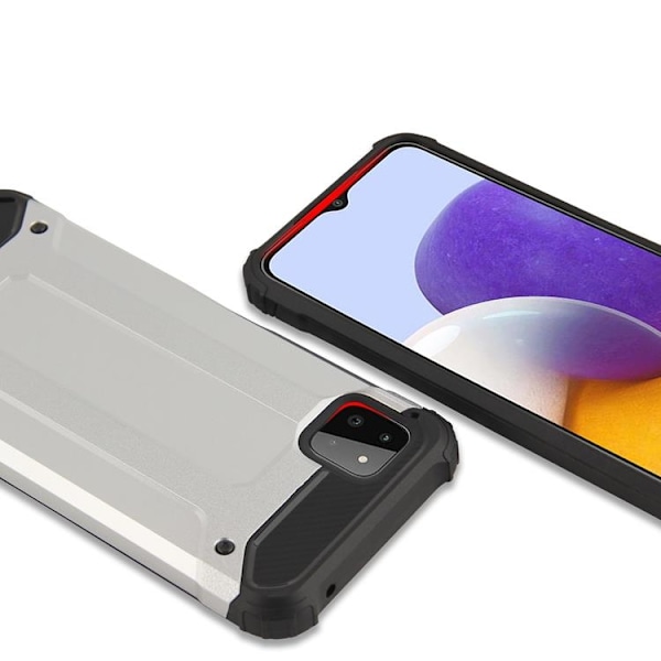 Galaxy A22 5G Skal Hybrid Armor Tough Rugged - Svart Svart