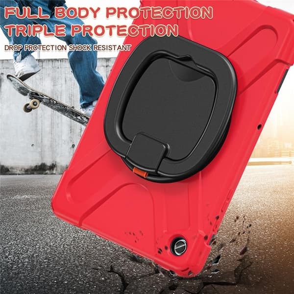 Mobilskal till Galaxy Tab A9 Plus Kickstand Handle Grip - Röd / Svart Röd