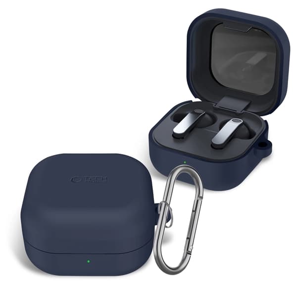 Tech-Protect Taske Til Galaxy Buds 4/4 Pro Silikone Krog - Marineblå Blå