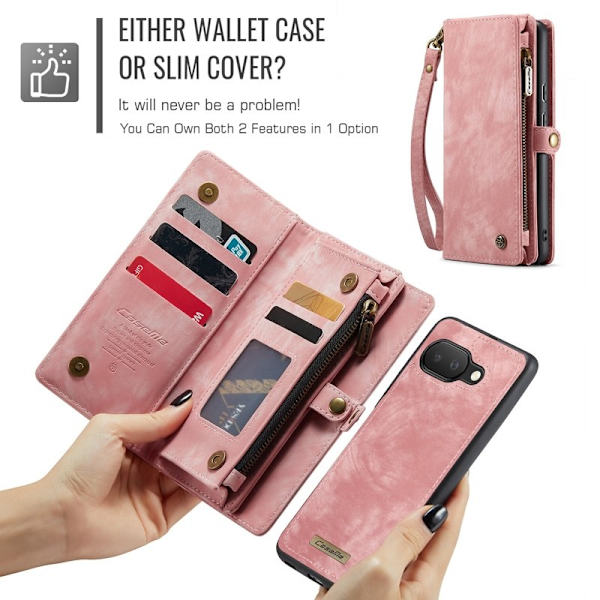 CASEME Plånboksfodral Konstläder till Google Pixel 9a - Rosa