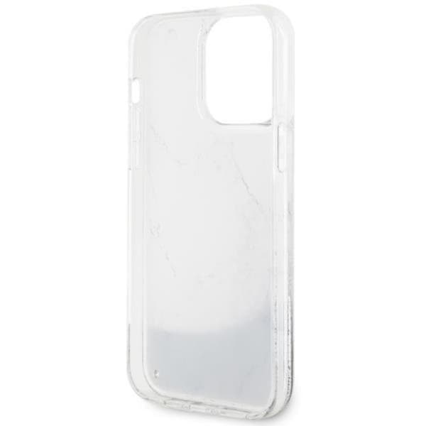 Guess iPhone 14 Pro Max Mobilskal Liquid Glitter Marble - Hvid Vit
