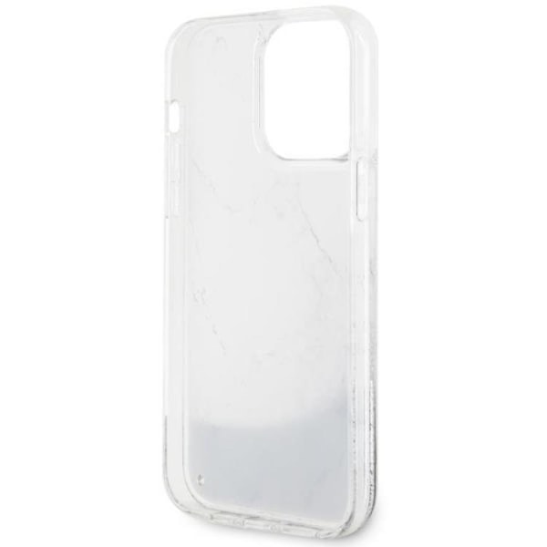 Guess Mobilskal till iPhone 14 Pro Max Liquid Glitter Marble - Vit
