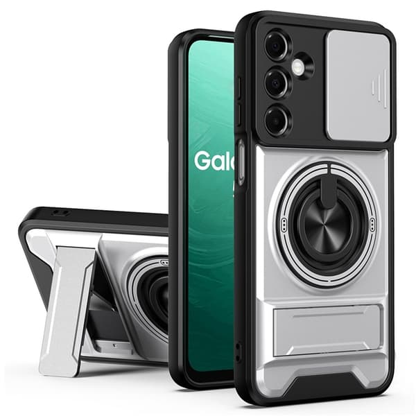 Mobilskal till Galaxy A37 MagSafe med Camera Lens Slider Ringhållare - Silver Silver