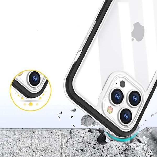 iPhone 14 Plus Mobilskal Clear 3in1 - Svart Svart