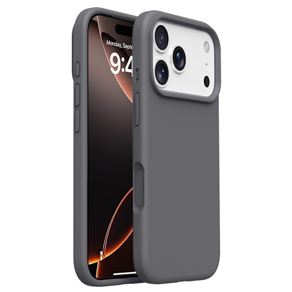Mobilskal till iPhone 17 Pro Silikon Microfiber Lining - Mörkgrå Grå