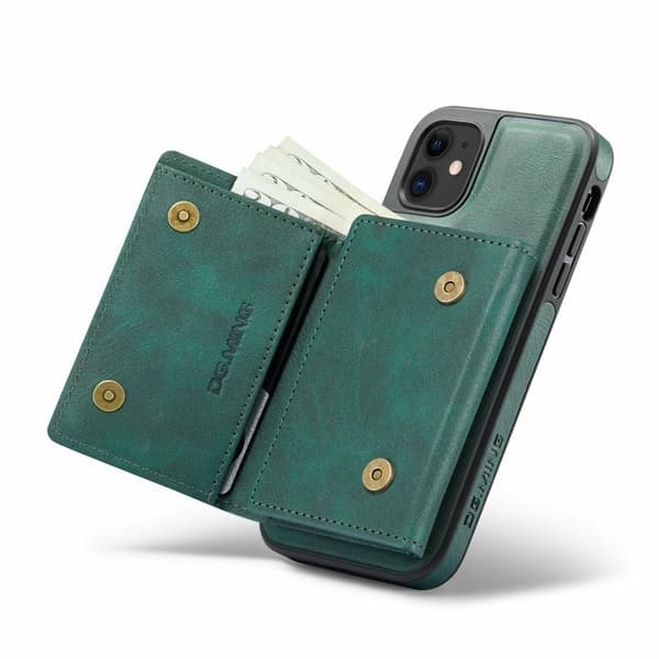 DG.MING M6 Series Mobilskal till iPhone 11 Magnetiskt Plånboksfodral Grön