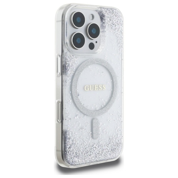 Guess Mobilskal till iPhone 16 Pro MagSafe Resin Gradient Glitter