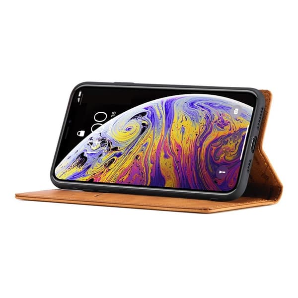 LC.IMEEKE Mobilskal till iPhone XS Max KonstLäder - Brun