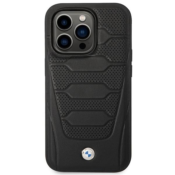 BMW Mobilskal till iPhone 14 Pro Max Läder Seats Pattern - Svart Svart