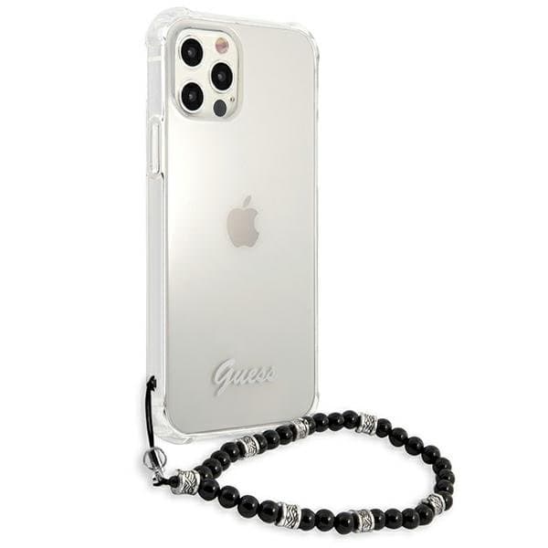 Guess Skal iPhone 12 & 12 Pro Black Pearl - Läpinäkyvä Transparent
