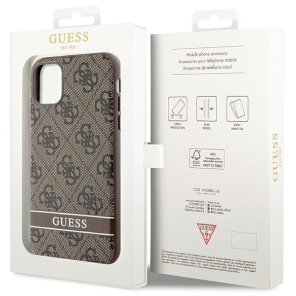 Guess iPhone 11/XR Mobilskal Stripe - Brun