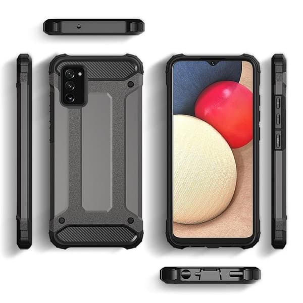 Galaxy A03s Skal Hybrid Armor Tough Rugged - Sort Black