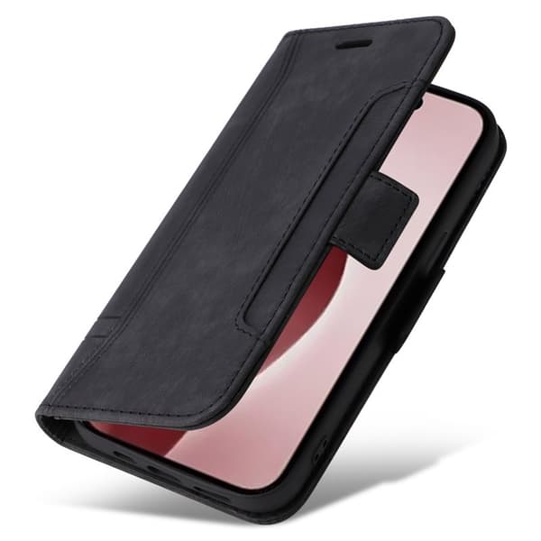 BETOPNICE 001 iPhone 16 Pro Plånboksfodral Konstläder - Svart