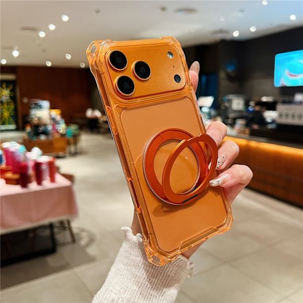 Mobilskal till iPhone 17 Pro MagSafe Ring Kickstand - Orange Orange
