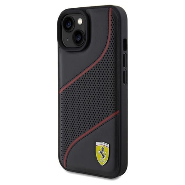 Ferrari iPhone 15/14/13 Mobilskal Perforated Waves Metal Logo