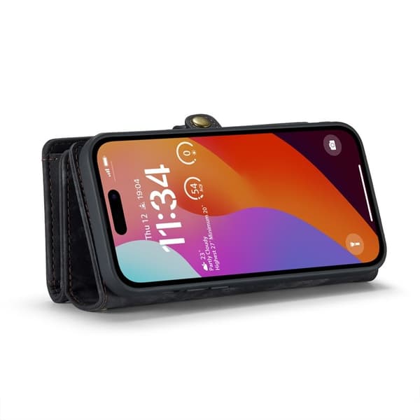 CASEME 008 iPhone 16 Pro Plånboksfodral i Konstläder med - Svart
