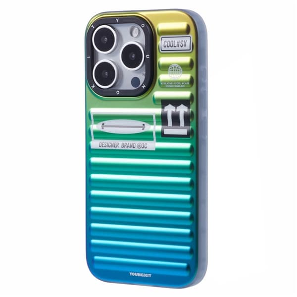YOUNGKIT Mobilskal till iPhone 16 Pro Max Suitcase Style Flerfärgad