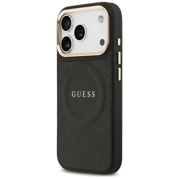 Guess Telefontaske til iPhone 17 Pro Magsafe Peony Hot Stamp - Sort Svart