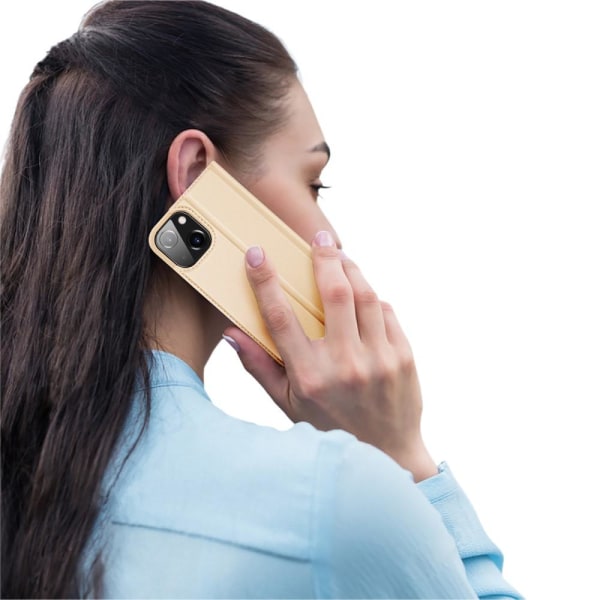 Dux Ducis Skin -sarjan lompakkokotelo iPhone 13 - kultainen