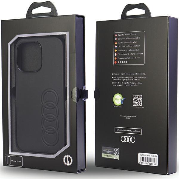 Audi iPhone 13 Pro/13 matkapuhelimen suojakuori synteettistä nahkaa - musta