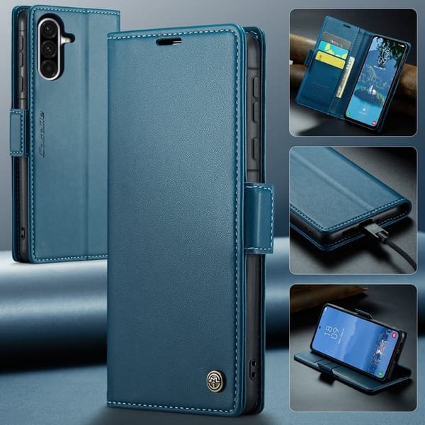 CASEME Plånboksfodral Konstläder för Samsung Galaxy A56 5G - Blå