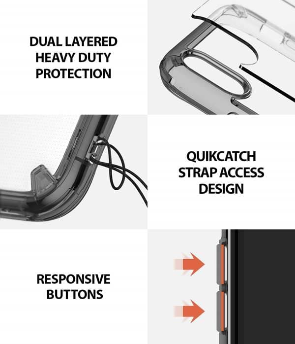 Ringke Fusion Stødabsorberende Taske til iPhone XS Max - Grå Grey