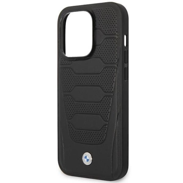 BMW iPhone 14 Pro Max Mobilskal Magsafe Läder Seats Pattern Svart