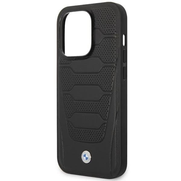 BMW iPhone 14 Pro Max -puhelinkuori Magsafe Nahka Seats Pattern Black