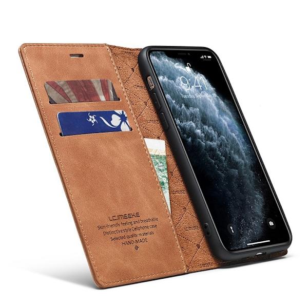 LC.IMEEKE iPhone 11 Plånboksfodral i Konstläder - Brun