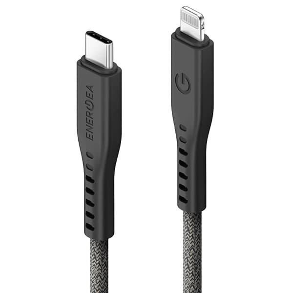 Energea USB-C til Lightning Kabel 60W 3A 1.5m - Sort Black